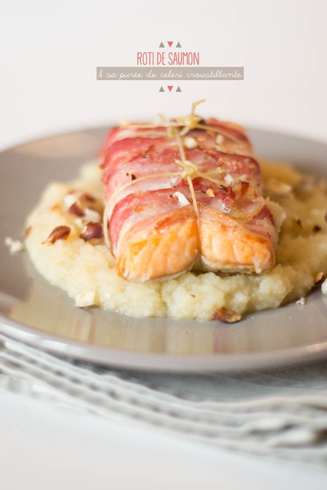 Rôti de saumon et sa purée de cèleri croustillante ▼ repas de fêtes